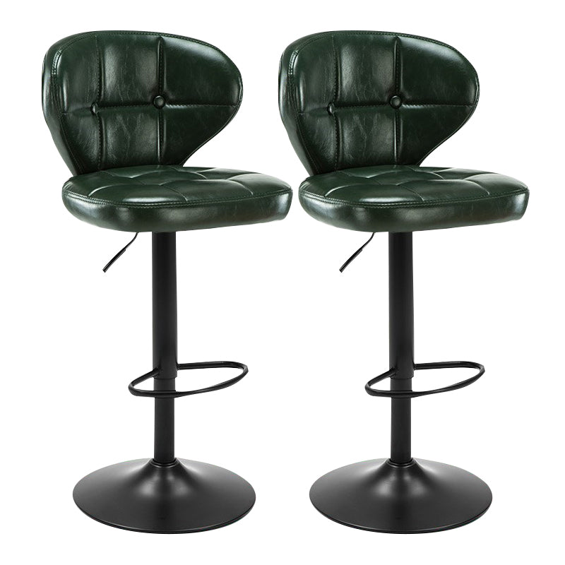 Modern Rotatable Backrest Counter Stool Steel Cashier Bar Stool with Cushion and Pedal Blackish Green Black 2 Piece Set Clearhalo 'Bar Furniture' 'Bar Stools' 'bar_stools' 'furn' 'furn_bar_stools' 'Furniture' 'furniture_bar_stools' 'Kitchen & Dining Furniture' 4940297
