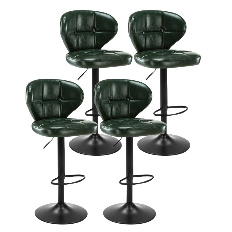 Modern Rotatable Backrest Counter Stool Steel Cashier Bar Stool with Cushion and Pedal Blackish Green Black 4 Piece Set Clearhalo 'Bar Furniture' 'Bar Stools' 'bar_stools' 'furn' 'furn_bar_stools' 'Furniture' 'furniture_bar_stools' 'Kitchen & Dining Furniture' 4940298