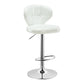 Modern Rotatable Backrest Counter Stool Steel Cashier Bar Stool with Cushion and Pedal White Silver 1 Piece Clearhalo 'Bar Furniture' 'Bar Stools' 'bar_stools' 'furn' 'furn_bar_stools' 'Furniture' 'furniture_bar_stools' 'Kitchen & Dining Furniture' 4940302
