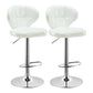Modern Rotatable Backrest Counter Stool Steel Cashier Bar Stool with Cushion and Pedal White Silver 2 Piece Set Clearhalo 'Bar Furniture' 'Bar Stools' 'bar_stools' 'furn' 'furn_bar_stools' 'Furniture' 'furniture_bar_stools' 'Kitchen & Dining Furniture' 4940303