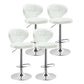 Modern Rotatable Backrest Counter Stool Steel Cashier Bar Stool with Cushion and Pedal White Silver 4 Piece Set Clearhalo 'Bar Furniture' 'Bar Stools' 'bar_stools' 'furn' 'furn_bar_stools' 'Furniture' 'furniture_bar_stools' 'Kitchen & Dining Furniture' 4940304