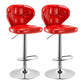 Modern Rotatable Backrest Counter Stool Steel Cashier Bar Stool with Cushion and Pedal Red Silver 2 Piece Set Clearhalo 'Bar Furniture' 'Bar Stools' 'bar_stools' 'furn' 'furn_bar_stools' 'Furniture' 'furniture_bar_stools' 'Kitchen & Dining Furniture' 4940306