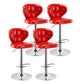 Modern Rotatable Backrest Counter Stool Steel Cashier Bar Stool with Cushion and Pedal Red Silver 4 Piece Set Clearhalo 'Bar Furniture' 'Bar Stools' 'bar_stools' 'furn' 'furn_bar_stools' 'Furniture' 'furniture_bar_stools' 'Kitchen & Dining Furniture' 4940307