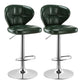 Modern Rotatable Backrest Counter Stool Steel Cashier Bar Stool with Cushion and Pedal Blackish Green Silver 2 Piece Set Clearhalo 'Bar Furniture' 'Bar Stools' 'bar_stools' 'furn' 'furn_bar_stools' 'Furniture' 'furniture_bar_stools' 'Kitchen & Dining Furniture' 4940315