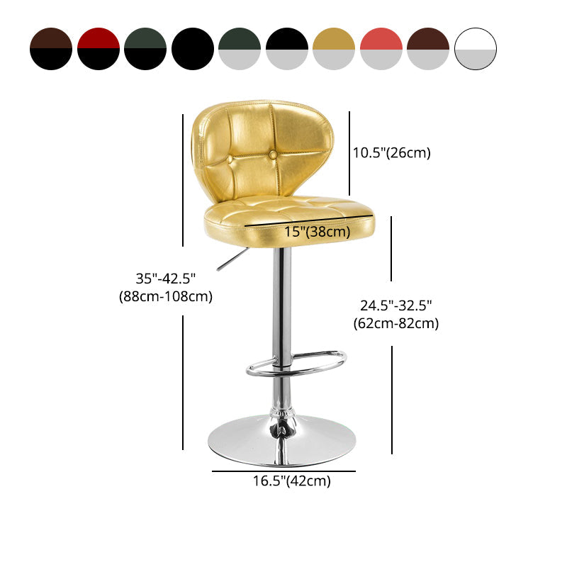 Modern Rotatable Backrest Counter Stool Steel Cashier Bar Stool with Cushion and Pedal Clearhalo 'Bar Furniture' 'Bar Stools' 'bar_stools' 'furn' 'furn_bar_stools' 'Furniture' 'furniture_bar_stools' 'Kitchen & Dining Furniture' 4940317
