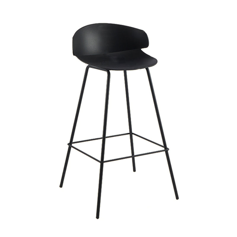 Scandinavian Matte Finish Metal Bar Stool Milk Tea Shop Footrest Stool Black 1 Piece Clearhalo 'Bar Furniture' 'Bar Stools' 'bar_stools' 'furn' 'furn_bar_stools' 'Furniture' 'furniture_bar_stools' 'Kitchen & Dining Furniture' 4940319