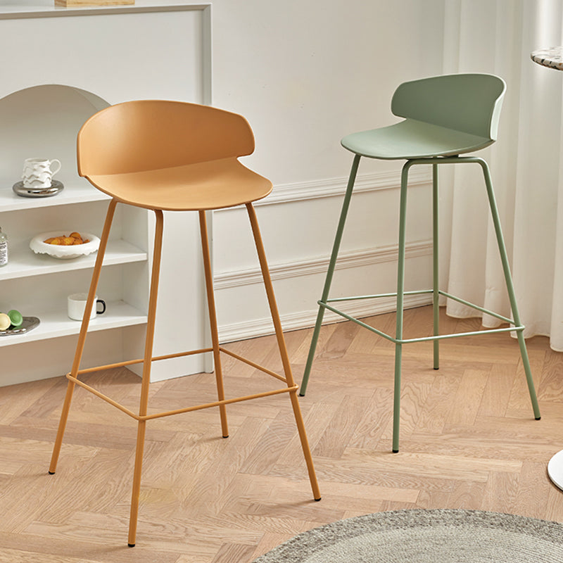 Scandinavian Matte Finish Metal Bar Stool Milk Tea Shop Footrest Stool Clearhalo 'Bar Furniture' 'Bar Stools' 'bar_stools' 'furn' 'furn_bar_stools' 'Furniture' 'furniture_bar_stools' 'Kitchen & Dining Furniture' 4940321