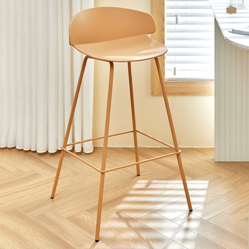Scandinavian Matte Finish Metal Bar Stool Milk Tea Shop Footrest Stool Clearhalo 'Bar Furniture' 'Bar Stools' 'bar_stools' 'furn' 'furn_bar_stools' 'Furniture' 'furniture_bar_stools' 'Kitchen & Dining Furniture' 4940322