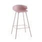 Scandinavian Matte Finish Metal Bar Stool Milk Tea Shop Footrest Stool Pink 1 Piece Clearhalo 'Bar Furniture' 'Bar Stools' 'bar_stools' 'furn' 'furn_bar_stools' 'Furniture' 'furniture_bar_stools' 'Kitchen & Dining Furniture' 4940323