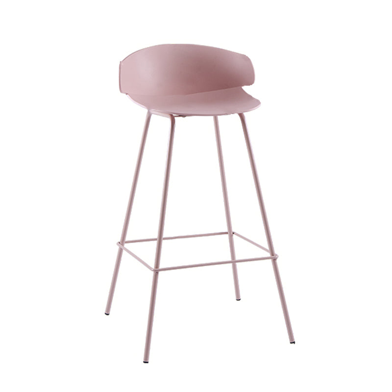 Scandinavian Matte Finish Metal Bar Stool Milk Tea Shop Footrest Stool Pink 1 Piece Clearhalo 'Bar Furniture' 'Bar Stools' 'bar_stools' 'furn' 'furn_bar_stools' 'Furniture' 'furniture_bar_stools' 'Kitchen & Dining Furniture' 4940323