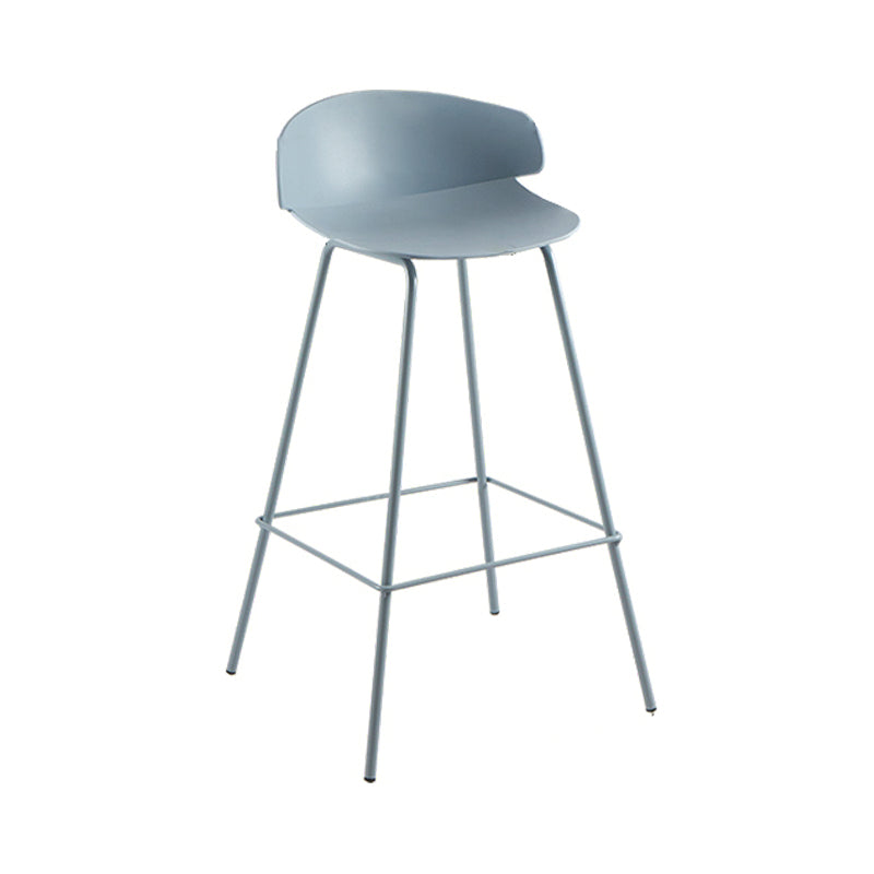 Scandinavian Matte Finish Metal Bar Stool Milk Tea Shop Footrest Stool Blue 1 Piece Clearhalo 'Bar Furniture' 'Bar Stools' 'bar_stools' 'furn' 'furn_bar_stools' 'Furniture' 'furniture_bar_stools' 'Kitchen & Dining Furniture' 4940327