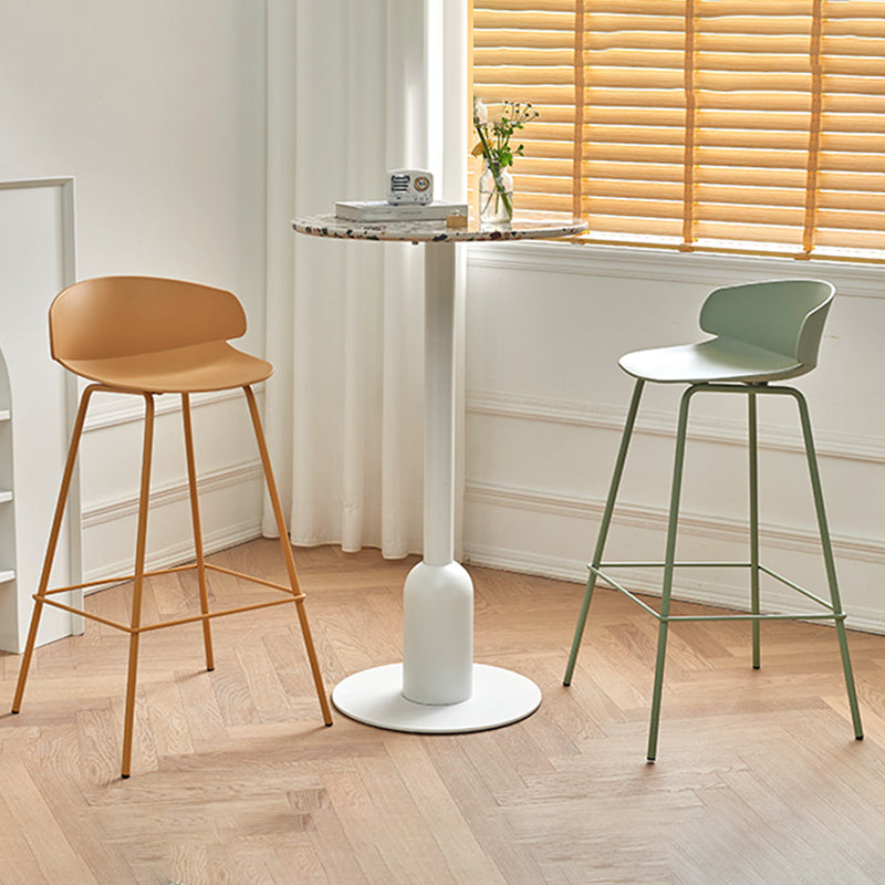 Scandinavian Matte Finish Metal Bar Stool Milk Tea Shop Footrest Stool Clearhalo 'Bar Furniture' 'Bar Stools' 'bar_stools' 'furn' 'furn_bar_stools' 'Furniture' 'furniture_bar_stools' 'Kitchen & Dining Furniture' 4940332