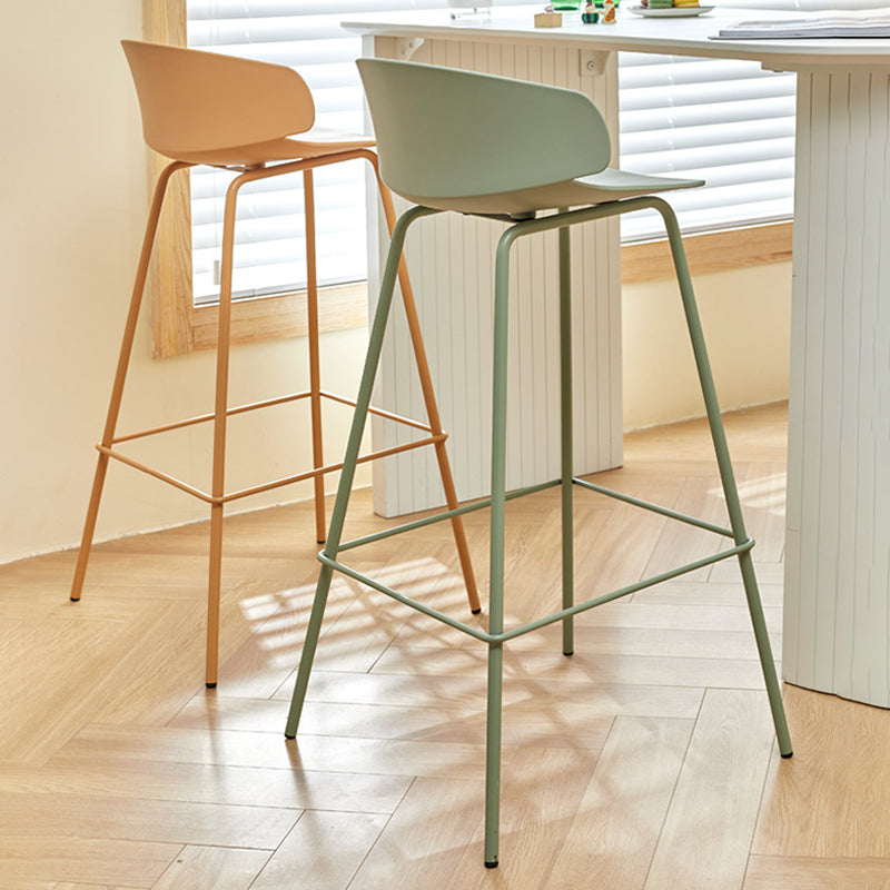 Scandinavian Matte Finish Metal Bar Stool Milk Tea Shop Footrest Stool Clearhalo 'Bar Furniture' 'Bar Stools' 'bar_stools' 'furn' 'furn_bar_stools' 'Furniture' 'furniture_bar_stools' 'Kitchen & Dining Furniture' 4940334