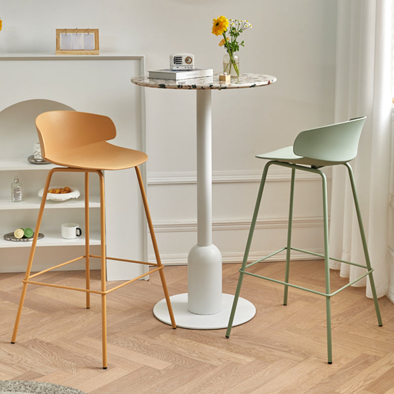 Scandinavian Matte Finish Metal Bar Stool Milk Tea Shop Footrest Stool Clearhalo 'Bar Furniture' 'Bar Stools' 'bar_stools' 'furn' 'furn_bar_stools' 'Furniture' 'furniture_bar_stools' 'Kitchen & Dining Furniture' 4940336
