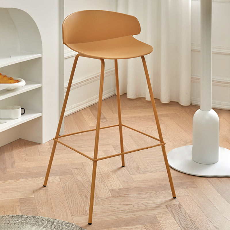 Scandinavian Matte Finish Metal Bar Stool Milk Tea Shop Footrest Stool Clearhalo 'Bar Furniture' 'Bar Stools' 'bar_stools' 'furn' 'furn_bar_stools' 'Furniture' 'furniture_bar_stools' 'Kitchen & Dining Furniture' 4940337