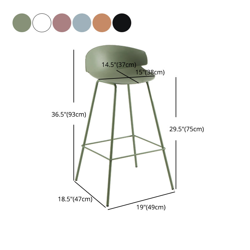 Scandinavian Matte Finish Metal Bar Stool Milk Tea Shop Footrest Stool Clearhalo 'Bar Furniture' 'Bar Stools' 'bar_stools' 'furn' 'furn_bar_stools' 'Furniture' 'furniture_bar_stools' 'Kitchen & Dining Furniture' 4940338