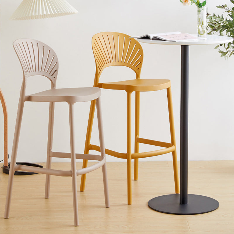 Scandinavian Home Stackable Stool Matte Finish Plastic Barstool Clearhalo 'Bar Furniture' 'Bar Stools' 'bar_stools' 'furn' 'furn_bar_stools' 'Furniture' 'furniture_bar_stools' 'Kitchen & Dining Furniture' 4940339