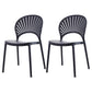 Scandinavian Home Stackable Stool Matte Finish Plastic Barstool Black 2 Piece Set Short Stool(18"H) Clearhalo 'Bar Furniture' 'Bar Stools' 'bar_stools' 'furn' 'furn_bar_stools' 'Furniture' 'furniture_bar_stools' 'Kitchen & Dining Furniture' 4940340