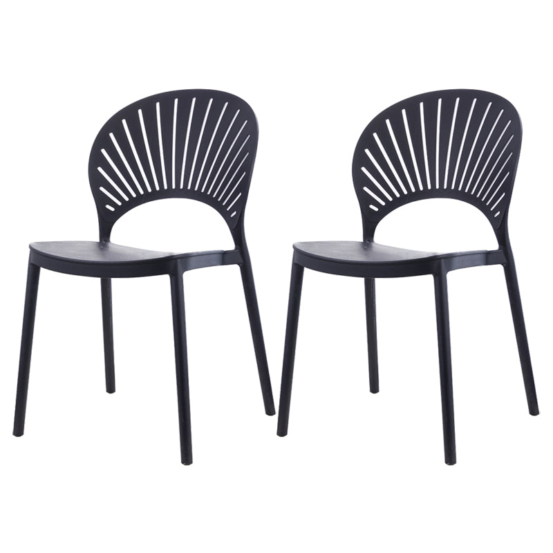 Scandinavian Home Stackable Stool Matte Finish Plastic Barstool Black 2 Piece Set Short Stool(18"H) Clearhalo 'Bar Furniture' 'Bar Stools' 'bar_stools' 'furn' 'furn_bar_stools' 'Furniture' 'furniture_bar_stools' 'Kitchen & Dining Furniture' 4940340