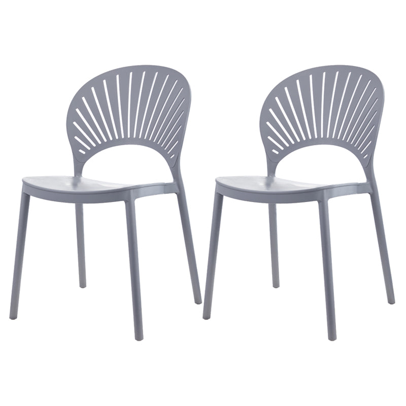 Scandinavian Home Stackable Stool Matte Finish Plastic Barstool Light Gray 2 Piece Set Short Stool(18"H) Clearhalo 'Bar Furniture' 'Bar Stools' 'bar_stools' 'furn' 'furn_bar_stools' 'Furniture' 'furniture_bar_stools' 'Kitchen & Dining Furniture' 4940342