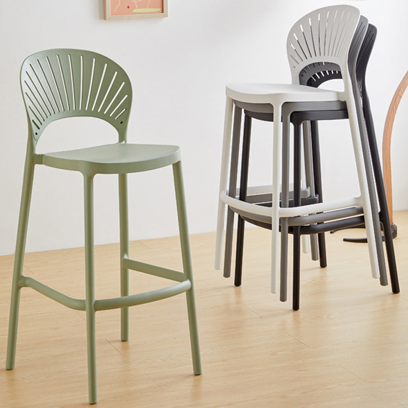 Scandinavian Home Stackable Stool Matte Finish Plastic Barstool Clearhalo 'Bar Furniture' 'Bar Stools' 'bar_stools' 'furn' 'furn_bar_stools' 'Furniture' 'furniture_bar_stools' 'Kitchen & Dining Furniture' 4940343