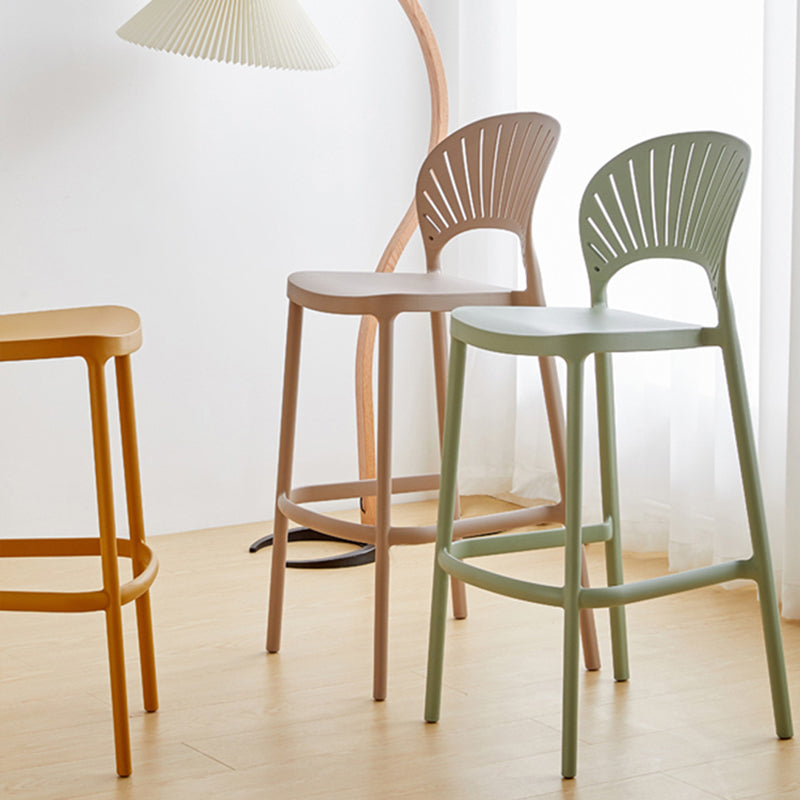 Scandinavian Home Stackable Stool Matte Finish Plastic Barstool Clearhalo 'Bar Furniture' 'Bar Stools' 'bar_stools' 'furn' 'furn_bar_stools' 'Furniture' 'furniture_bar_stools' 'Kitchen & Dining Furniture' 4940346