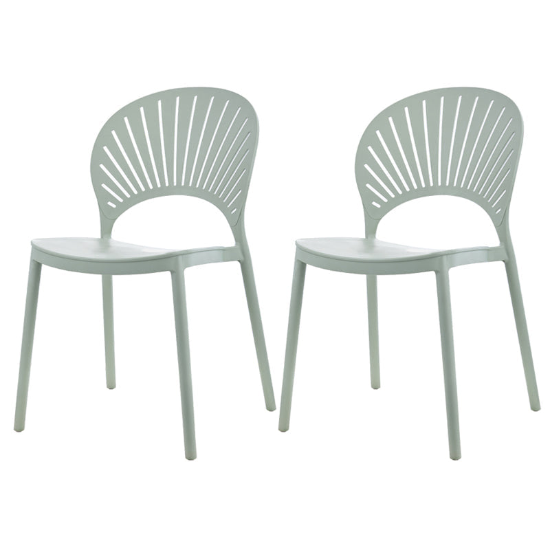 Scandinavian Home Stackable Stool Matte Finish Plastic Barstool Green 2 Piece Set Short Stool(18"H) Clearhalo 'Bar Furniture' 'Bar Stools' 'bar_stools' 'furn' 'furn_bar_stools' 'Furniture' 'furniture_bar_stools' 'Kitchen & Dining Furniture' 4940348