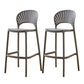 Scandinavian Home Stackable Stool Matte Finish Plastic Barstool Dark Gray 2 Piece Set Counter Stool(26"H) Clearhalo 'Bar Furniture' 'Bar Stools' 'bar_stools' 'furn' 'furn_bar_stools' 'Furniture' 'furniture_bar_stools' 'Kitchen & Dining Furniture' 4940353