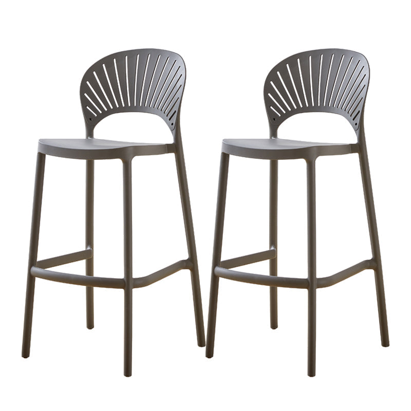 Scandinavian Home Stackable Stool Matte Finish Plastic Barstool Dark Gray 2 Piece Set Counter Stool(26"H) Clearhalo 'Bar Furniture' 'Bar Stools' 'bar_stools' 'furn' 'furn_bar_stools' 'Furniture' 'furniture_bar_stools' 'Kitchen & Dining Furniture' 4940353