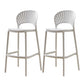 Scandinavian Home Stackable Stool Matte Finish Plastic Barstool White 2 Piece Set Counter Stool(26"H) Clearhalo 'Bar Furniture' 'Bar Stools' 'bar_stools' 'furn' 'furn_bar_stools' 'Furniture' 'furniture_bar_stools' 'Kitchen & Dining Furniture' 4940355
