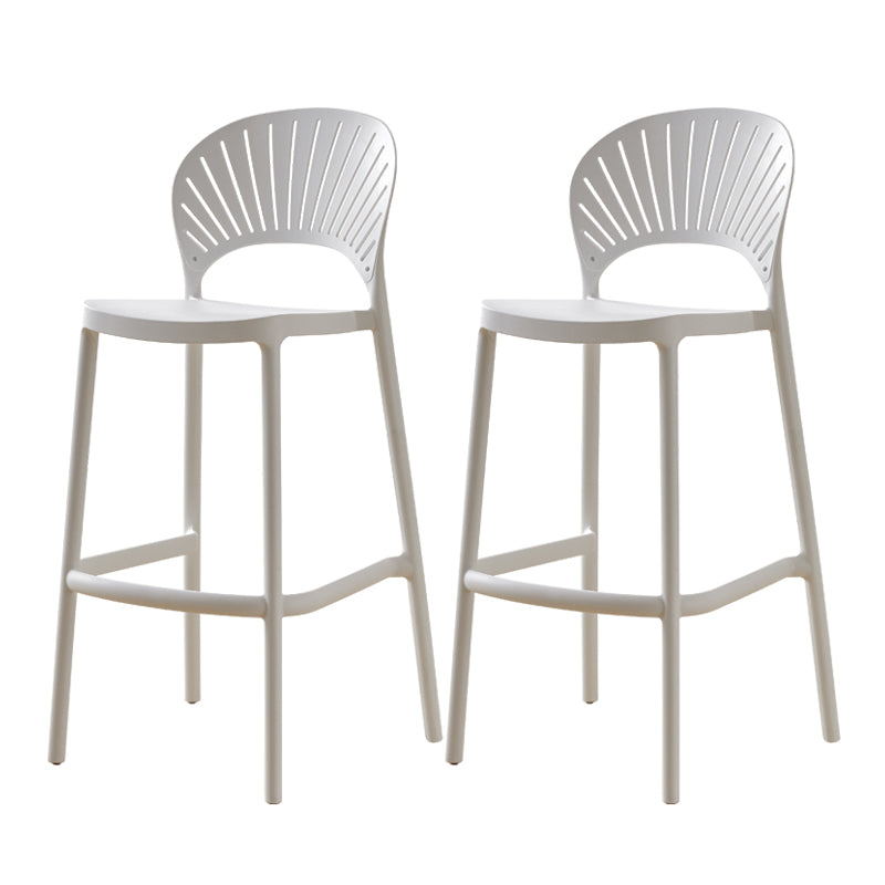 Scandinavian Home Stackable Stool Matte Finish Plastic Barstool White 2 Piece Set Counter Stool(26"H) Clearhalo 'Bar Furniture' 'Bar Stools' 'bar_stools' 'furn' 'furn_bar_stools' 'Furniture' 'furniture_bar_stools' 'Kitchen & Dining Furniture' 4940355