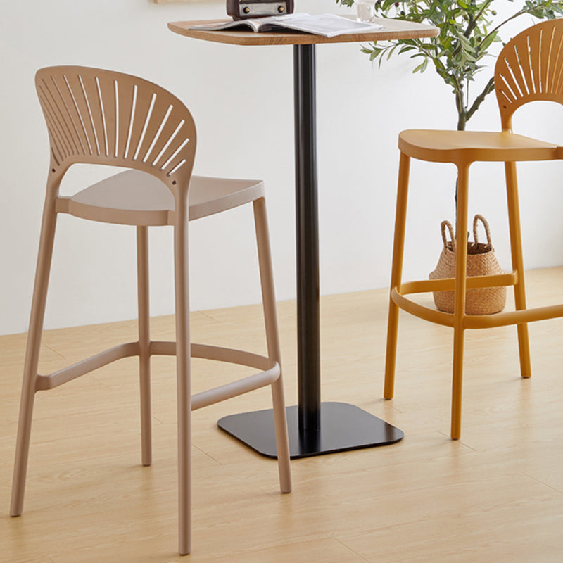 Scandinavian Home Stackable Stool Matte Finish Plastic Barstool Clearhalo 'Bar Furniture' 'Bar Stools' 'bar_stools' 'furn' 'furn_bar_stools' 'Furniture' 'furniture_bar_stools' 'Kitchen & Dining Furniture' 4940357