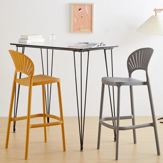Scandinavian Home Stackable Stool Matte Finish Plastic Barstool Clearhalo 'Bar Furniture' 'Bar Stools' 'bar_stools' 'furn' 'furn_bar_stools' 'Furniture' 'furniture_bar_stools' 'Kitchen & Dining Furniture' 4940359
