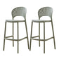 Scandinavian Home Stackable Stool Matte Finish Plastic Barstool Green 2 Piece Set Counter Stool(26"H) Clearhalo 'Bar Furniture' 'Bar Stools' 'bar_stools' 'furn' 'furn_bar_stools' 'Furniture' 'furniture_bar_stools' 'Kitchen & Dining Furniture' 4940360
