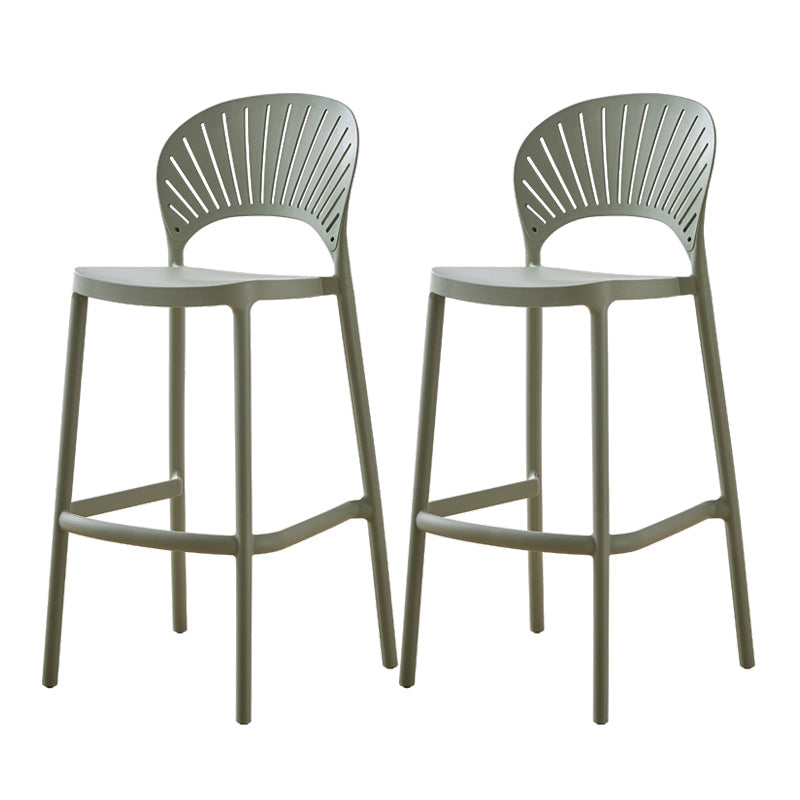 Scandinavian Home Stackable Stool Matte Finish Plastic Barstool Green 2 Piece Set Counter Stool(26"H) Clearhalo 'Bar Furniture' 'Bar Stools' 'bar_stools' 'furn' 'furn_bar_stools' 'Furniture' 'furniture_bar_stools' 'Kitchen & Dining Furniture' 4940360