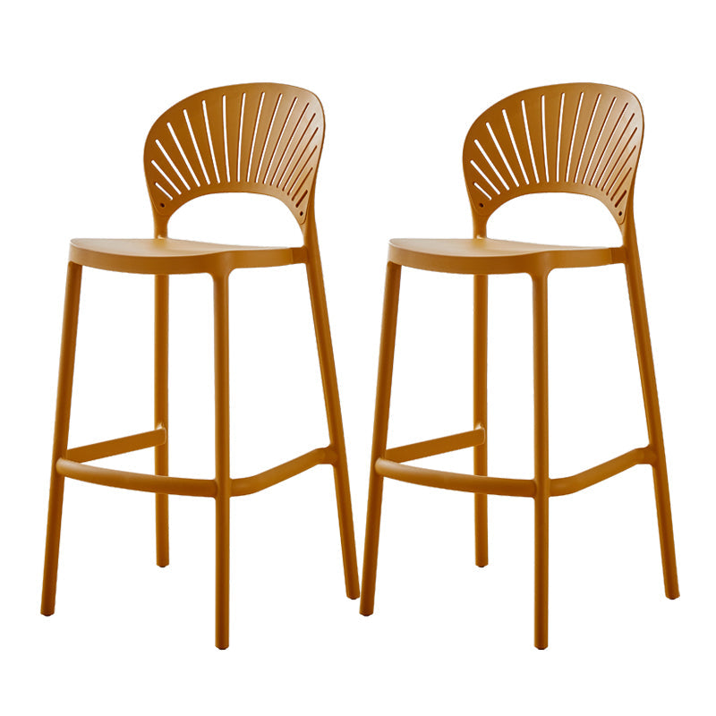 Scandinavian Home Stackable Stool Matte Finish Plastic Barstool Ginger 2 Piece Set Counter Stool(26"H) Clearhalo 'Bar Furniture' 'Bar Stools' 'bar_stools' 'furn' 'furn_bar_stools' 'Furniture' 'furniture_bar_stools' 'Kitchen & Dining Furniture' 4940361