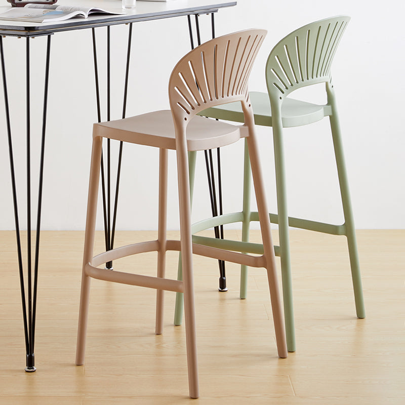 Scandinavian Home Stackable Stool Matte Finish Plastic Barstool Clearhalo 'Bar Furniture' 'Bar Stools' 'bar_stools' 'furn' 'furn_bar_stools' 'Furniture' 'furniture_bar_stools' 'Kitchen & Dining Furniture' 4940362