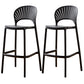 Scandinavian Home Stackable Stool Matte Finish Plastic Barstool Black 2 Piece Set Bar Stool(30"H) Clearhalo 'Bar Furniture' 'Bar Stools' 'bar_stools' 'furn' 'furn_bar_stools' 'Furniture' 'furniture_bar_stools' 'Kitchen & Dining Furniture' 4940364
