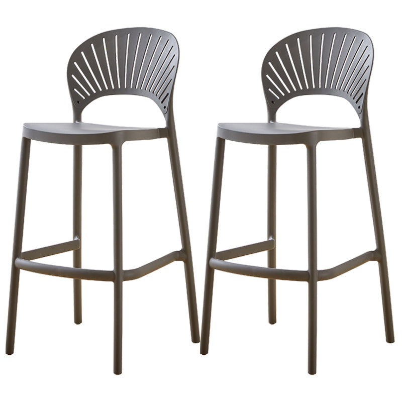 Scandinavian Home Stackable Stool Matte Finish Plastic Barstool Dark Gray 2 Piece Set Bar Stool(30"H) Clearhalo 'Bar Furniture' 'Bar Stools' 'bar_stools' 'furn' 'furn_bar_stools' 'Furniture' 'furniture_bar_stools' 'Kitchen & Dining Furniture' 4940365