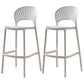Scandinavian Home Stackable Stool Matte Finish Plastic Barstool White 2 Piece Set Bar Stool(30"H) Clearhalo 'Bar Furniture' 'Bar Stools' 'bar_stools' 'furn' 'furn_bar_stools' 'Furniture' 'furniture_bar_stools' 'Kitchen & Dining Furniture' 4940366