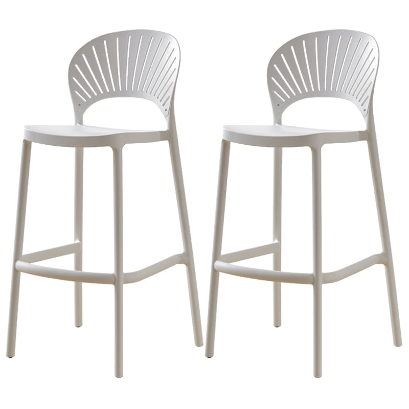 Scandinavian Home Stackable Stool Matte Finish Plastic Barstool White 2 Piece Set Bar Stool(30"H) Clearhalo 'Bar Furniture' 'Bar Stools' 'bar_stools' 'furn' 'furn_bar_stools' 'Furniture' 'furniture_bar_stools' 'Kitchen & Dining Furniture' 4940366