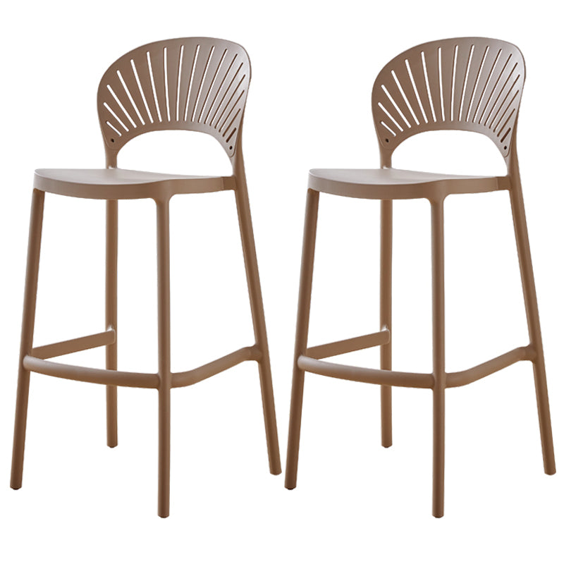 Scandinavian Home Stackable Stool Matte Finish Plastic Barstool Pink 2 Piece Set Bar Stool(30"H) Clearhalo 'Bar Furniture' 'Bar Stools' 'bar_stools' 'furn' 'furn_bar_stools' 'Furniture' 'furniture_bar_stools' 'Kitchen & Dining Furniture' 4940367