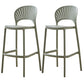 Scandinavian Home Stackable Stool Matte Finish Plastic Barstool Green 2 Piece Set Bar Stool(30"H) Clearhalo 'Bar Furniture' 'Bar Stools' 'bar_stools' 'furn' 'furn_bar_stools' 'Furniture' 'furniture_bar_stools' 'Kitchen & Dining Furniture' 4940368