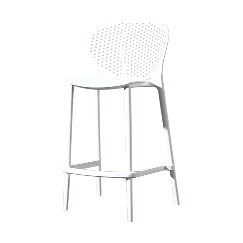 Scandinavian Matte Finish Milk Tea Shop Stool Plastic Footrest Barstool White 1 Piece Counter Stool(26"H) Clearhalo 'Bar Furniture' 'Bar Stools' 'bar_stools' 'furn' 'furn_bar_stools' 'Furniture' 'furniture_bar_stools' 'Kitchen & Dining Furniture' 4940490