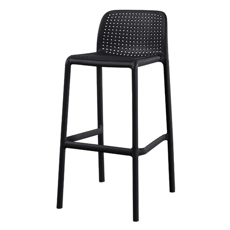 Scandinavian Matte Finish Milk Tea Shop Stool Plastic Footrest Barstool Black 1 Piece Bar Stool(30"H) Clearhalo 'Bar Furniture' 'Bar Stools' 'bar_stools' 'furn' 'furn_bar_stools' 'Furniture' 'furniture_bar_stools' 'Kitchen & Dining Furniture' 4940497