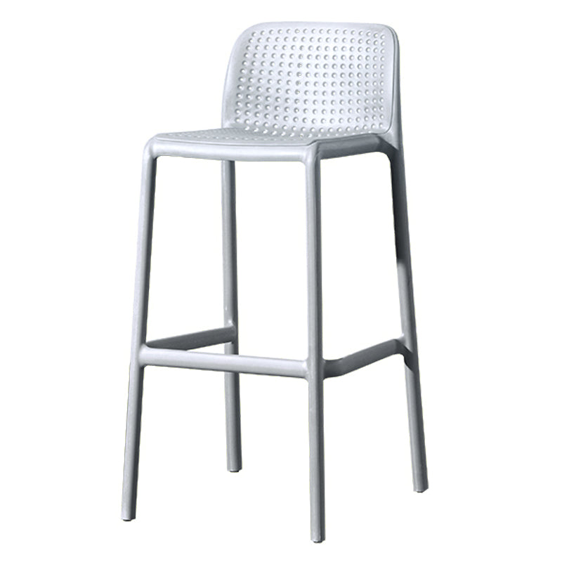 Scandinavian Matte Finish Milk Tea Shop Stool Plastic Footrest Barstool Light Gray 1 Piece Bar Stool(30"H) Clearhalo 'Bar Furniture' 'Bar Stools' 'bar_stools' 'furn' 'furn_bar_stools' 'Furniture' 'furniture_bar_stools' 'Kitchen & Dining Furniture' 4940502