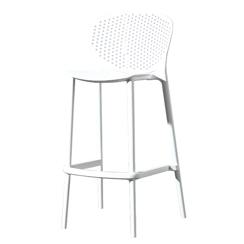 Scandinavian Matte Finish Milk Tea Shop Stool Plastic Footrest Barstool White 1 Piece Bar Stool(30"H) Clearhalo 'Bar Furniture' 'Bar Stools' 'bar_stools' 'furn' 'furn_bar_stools' 'Furniture' 'furniture_bar_stools' 'Kitchen & Dining Furniture' 4940504