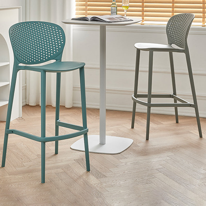 Scandinavian Matte Finish Milk Tea Shop Stool Plastic Footrest Barstool Clearhalo 'Bar Furniture' 'Bar Stools' 'bar_stools' 'furn' 'furn_bar_stools' 'Furniture' 'furniture_bar_stools' 'Kitchen & Dining Furniture' 4940511
