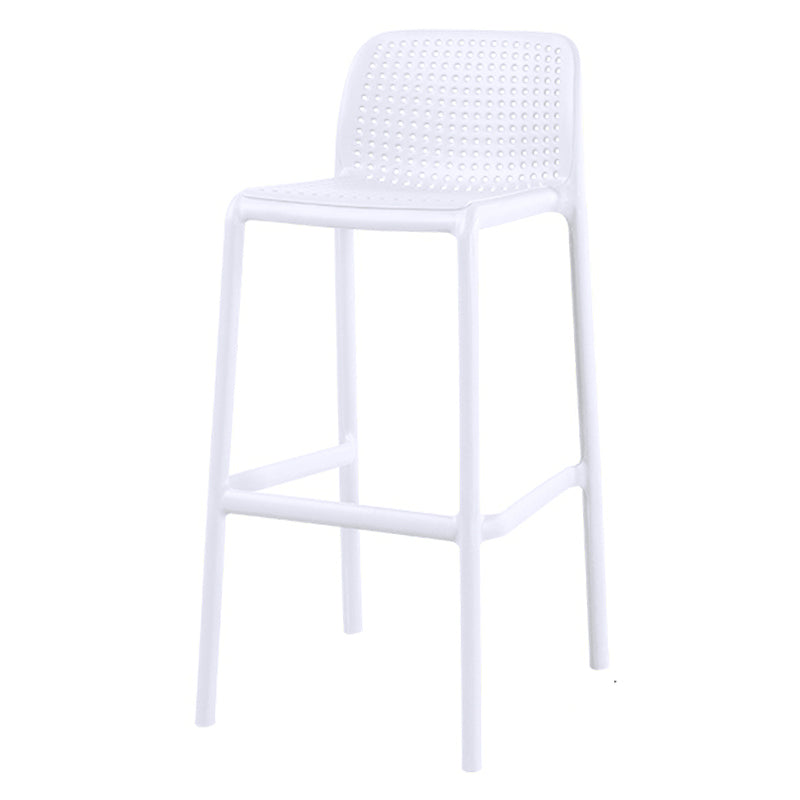 Scandinavian Matte Finish Milk Tea Shop Stool Plastic Footrest Barstool Textured White 1 Piece Bar Stool(30"H) Clearhalo 'Bar Furniture' 'Bar Stools' 'bar_stools' 'furn' 'furn_bar_stools' 'Furniture' 'furniture_bar_stools' 'Kitchen & Dining Furniture' 4940512