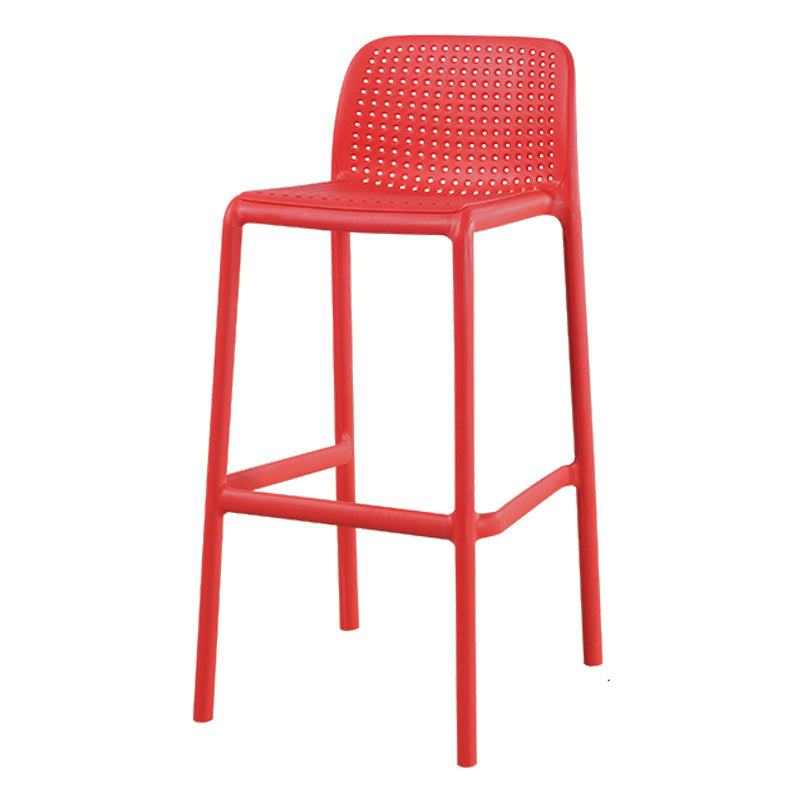 Scandinavian Matte Finish Milk Tea Shop Stool Plastic Footrest Barstool Watermelon Red 1 Piece Bar Stool(30"H) Clearhalo 'Bar Furniture' 'Bar Stools' 'bar_stools' 'furn' 'furn_bar_stools' 'Furniture' 'furniture_bar_stools' 'Kitchen & Dining Furniture' 4940515
